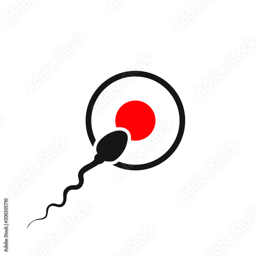 Reach your goal abstract icon, competition concept, sperm bank logo idea illustration isolated on white background. 