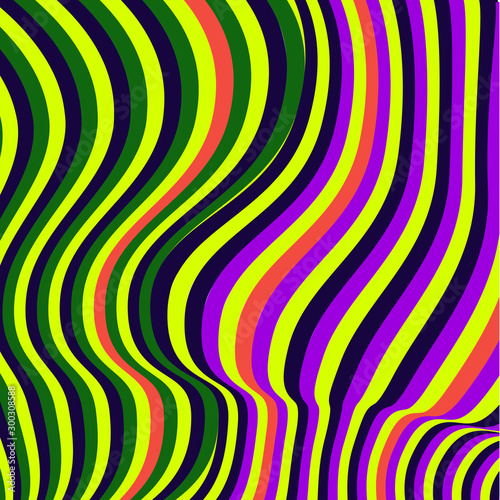 Background from contrasting colored lines. Colorful curved wavy lines background.