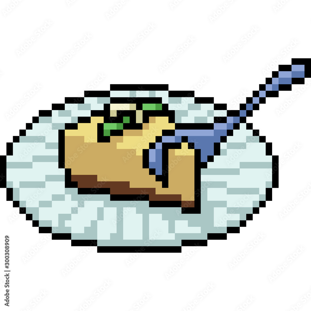 Fototapeta premium vector pixel art cake restaurant