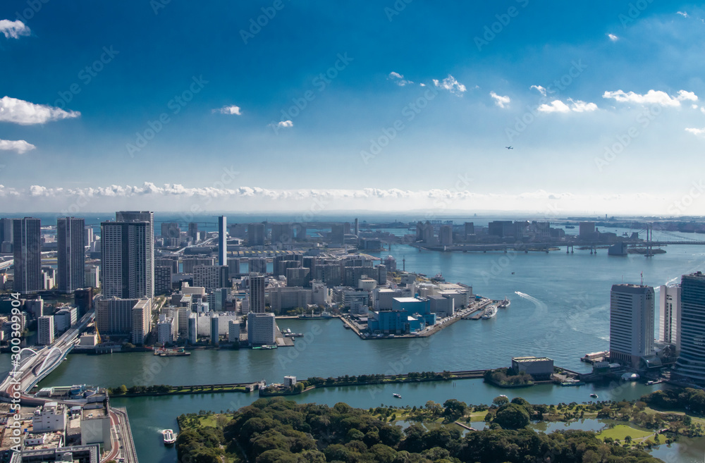 汐留　高層ビルからベイエリアの眺め