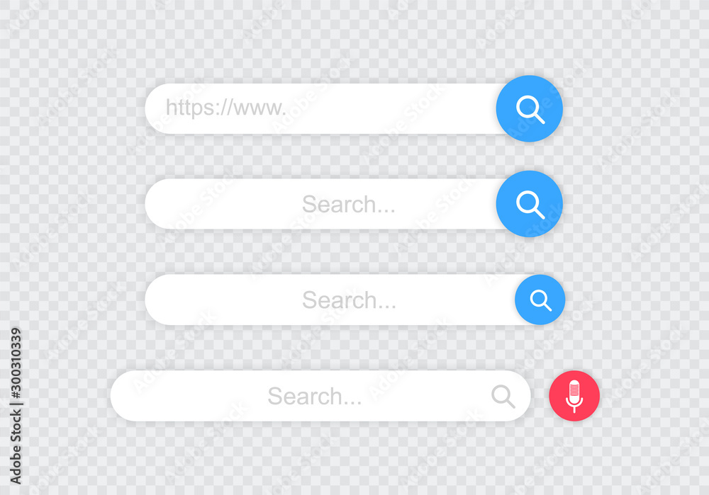 Set www search bar icons. Vector illustration isolated on white background. www search bar icon for web site, app, ui and logo. Concept search and www.