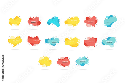 Banners set. Modern Vector design. Flat geometric liquid shapes.