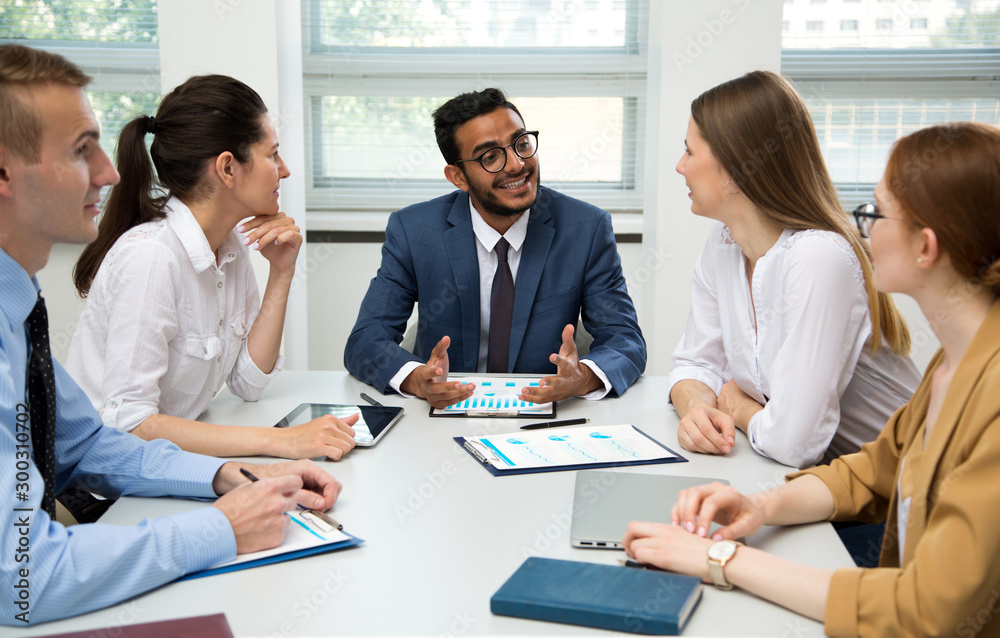 International business team discuss a new project International business team discuss a new project