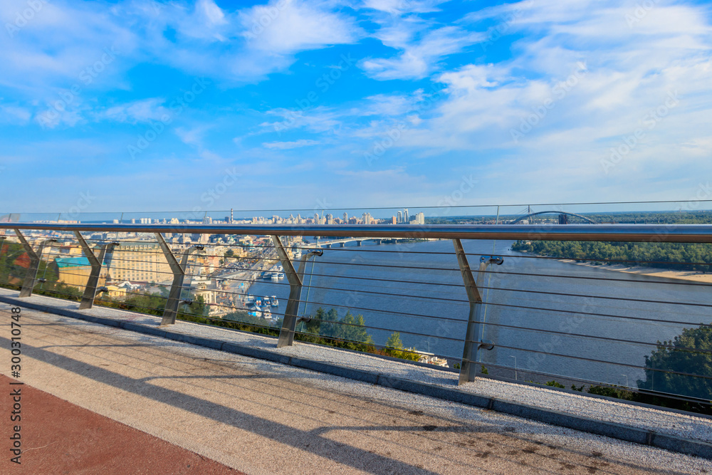 New pedestrian-cycling bridge over the Vladimir Descent in Kiev, Ukraine