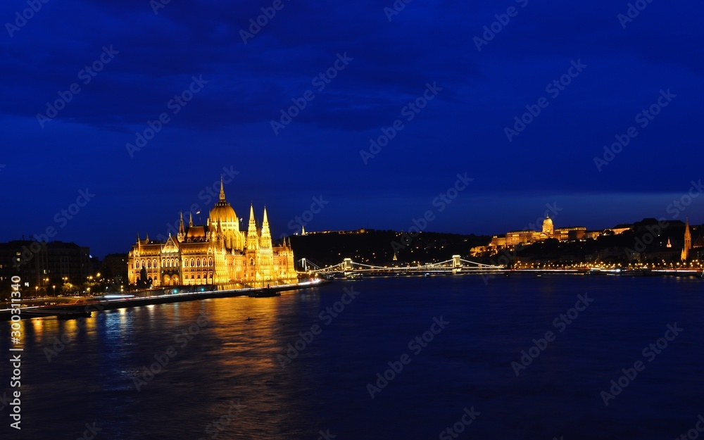night view of budapest parlament