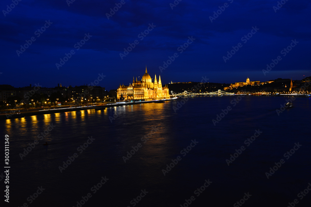 night view of budapest parlament