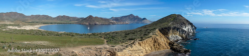 Panorámica de la playa de los genoveses en el cabo de Gata, Almería