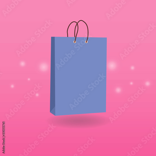 bright icon with a package for purchases for an online store on a colored background