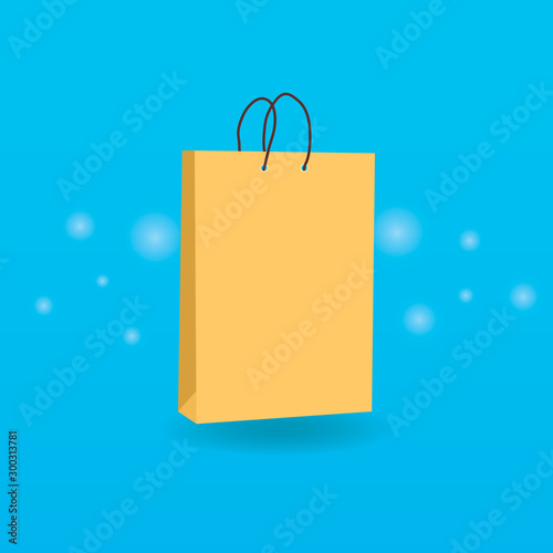 bright icon with a package for purchases for an online store on a colored background