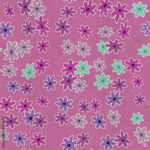 simple flowers patter  seamless background