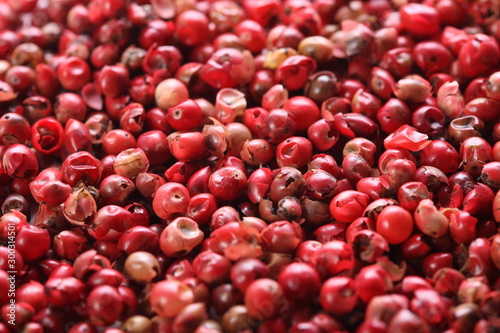 close up on pink pepper berries