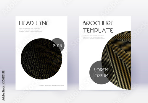 Trendy cover design template set. Gold abstract li