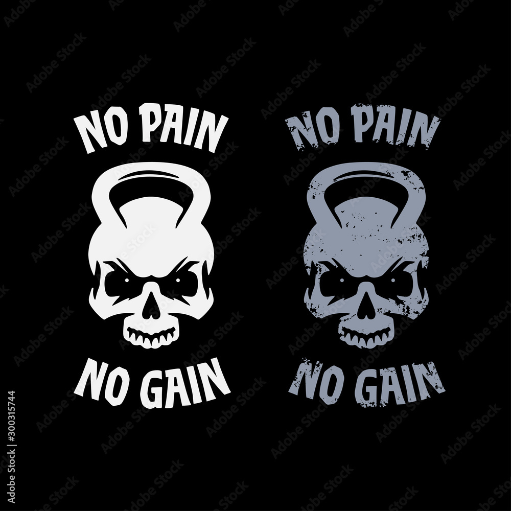 No pain no gain poster. Vector illustration.