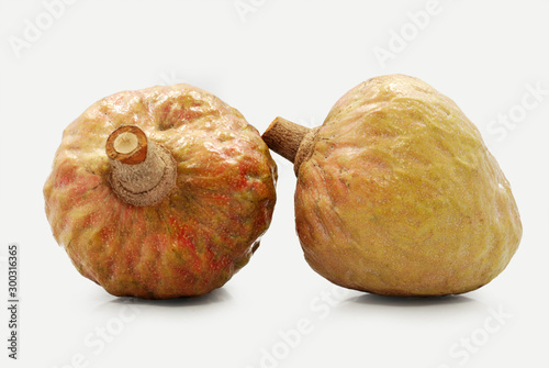 Custard apple or Bullock's heart fruit isolated on white background photo