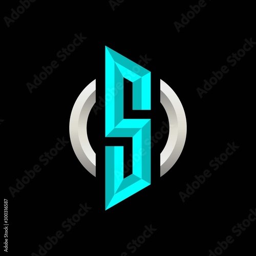 Initial S Gaming Esport Logo Design Modern Template