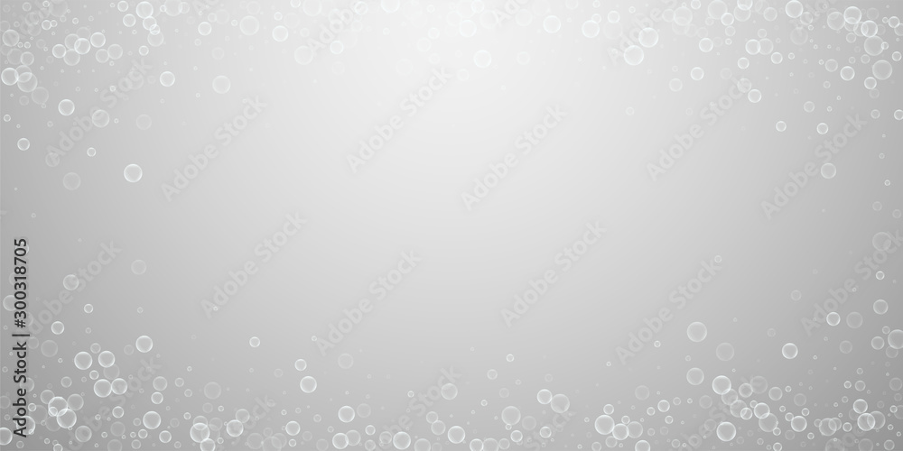Fototapeta premium Soap bubbles abstract background. Blowing bubbles