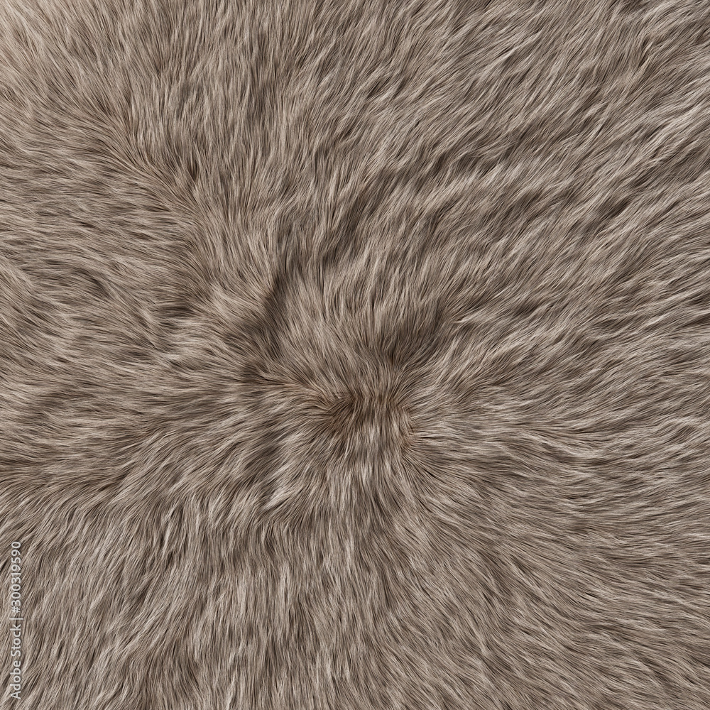 Brown wool rug closeup on a white background. 3D rendering Brown wool rug closeup on a white background. 3D rendering