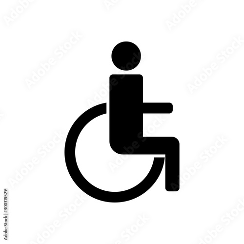 Disabled person or invalid, handicap vector icon.