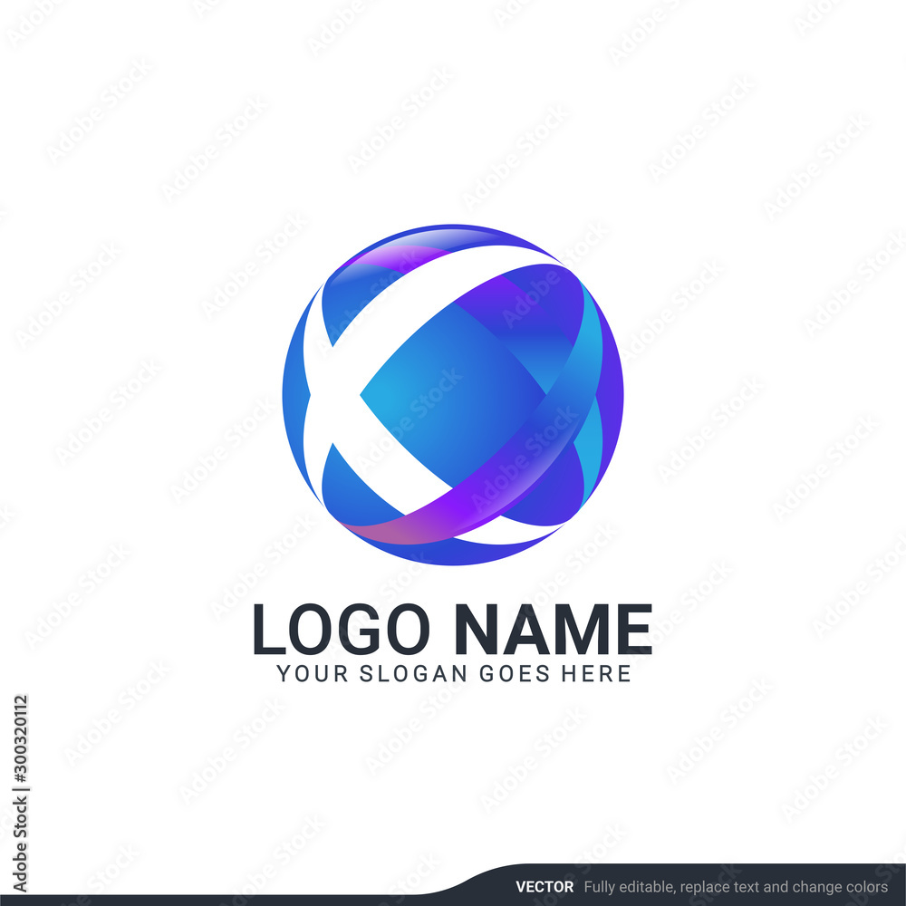 Creative abstract digital technology symbol logo design. Editable vector illustration logo design