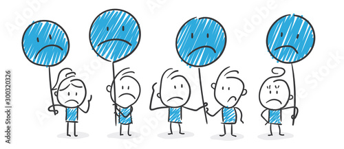 Stickman Blue: Smiley, Poster, Disappointed. (Nr. 184)	
