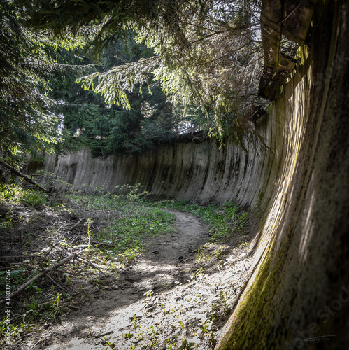 Принти на полотні Lost Place: Old bobsleigh in the forest