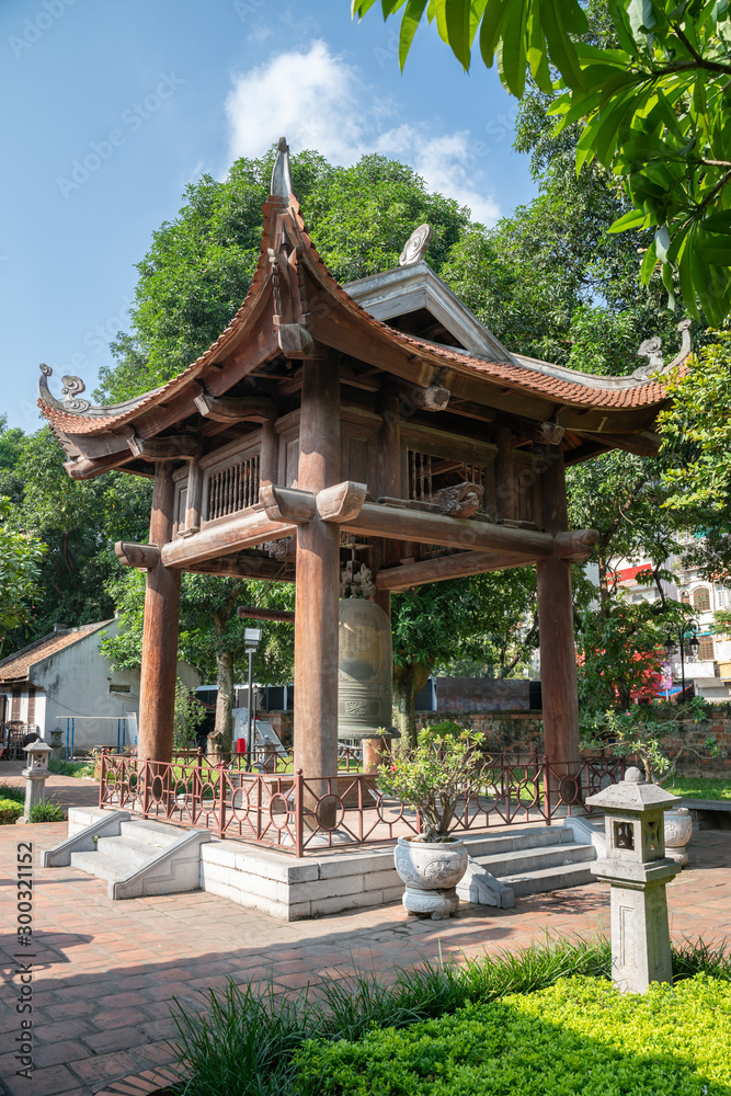 Square building holding a big bell on side of Imperial Academy in Temple of Literature (Van Mieu), the first national university in Hanoi Square building holding a big bell on side of Imperial Academy in Temple of Literature (Van Mieu), the first national university in Hanoi