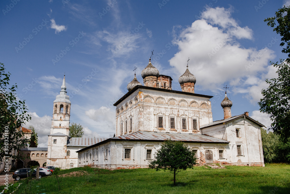 Abandoned Derevyanitskiy Orthodox monastery. Novgorod, Russia