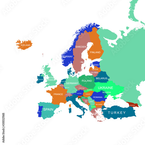 world map. graphic vector of europe map