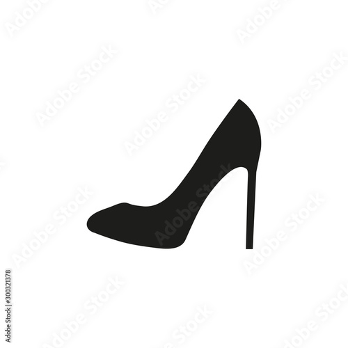 Black woman shoe icon. Vector.