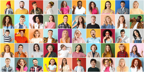 Collage of photos with different people