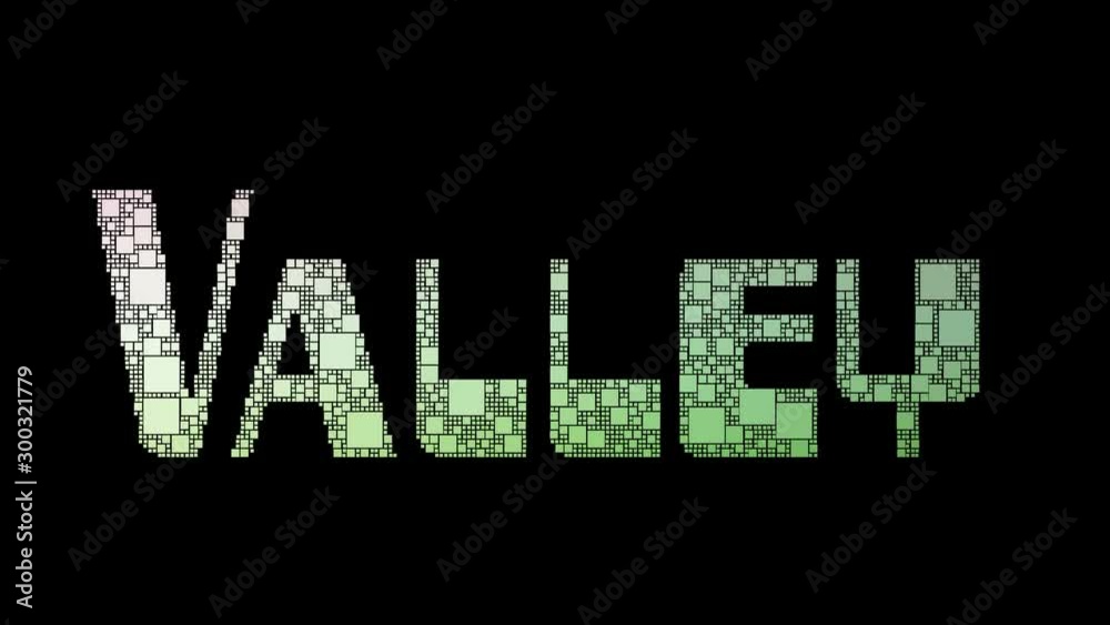 Silicon Valley Pixelated Text Warping Looping Boxes With Glitch Effect