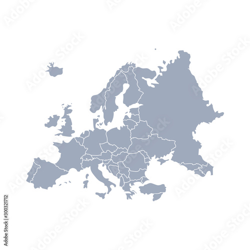 world map europe outline in vector photo