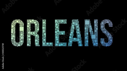 New Orleans Pixelated Text Morphing Looping Pixels With Glitch Effect
