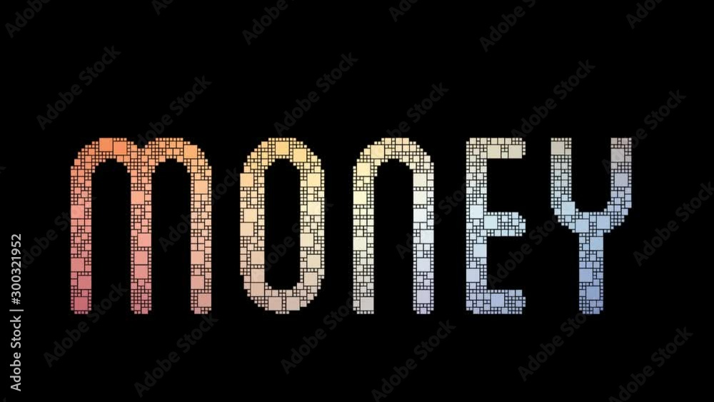 Hot Money Pixelated Text Transforming Looping Squares With Glitch Effect Hot Money Pixelated Text Transforming Looping Squares With Glitch Effect