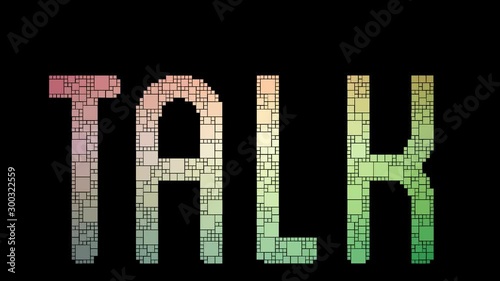 Idle Talk Pixelated Text Transforming Looping Boxes With Glitch Effect