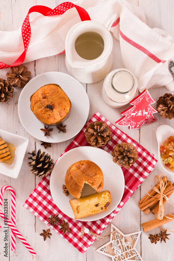 Panettone, italian christmas cake. Panettone, italian christmas cake.