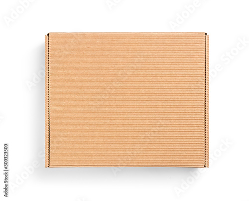 closed box on top on an isolated white background