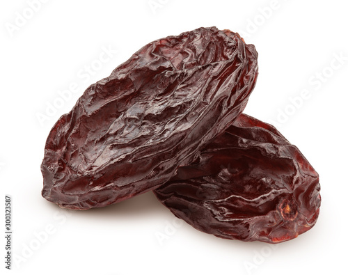 raisin isolated on white background, clipping path, full depth of field photo