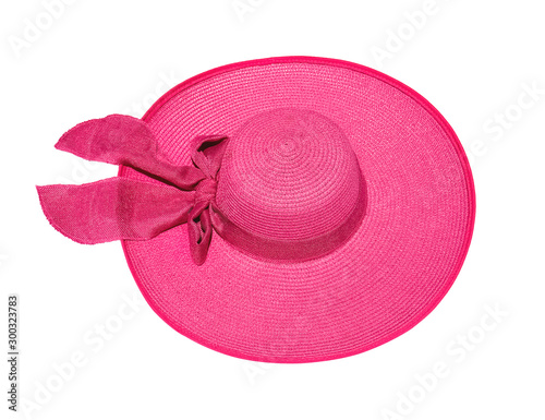 romantic pink hat on an isolated white background