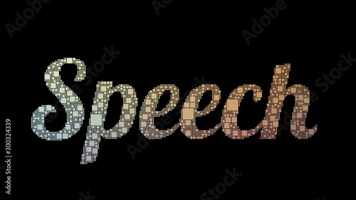 Free Speech Pixelated Text Transforming Looping Boxes With Glitch Effect photo
