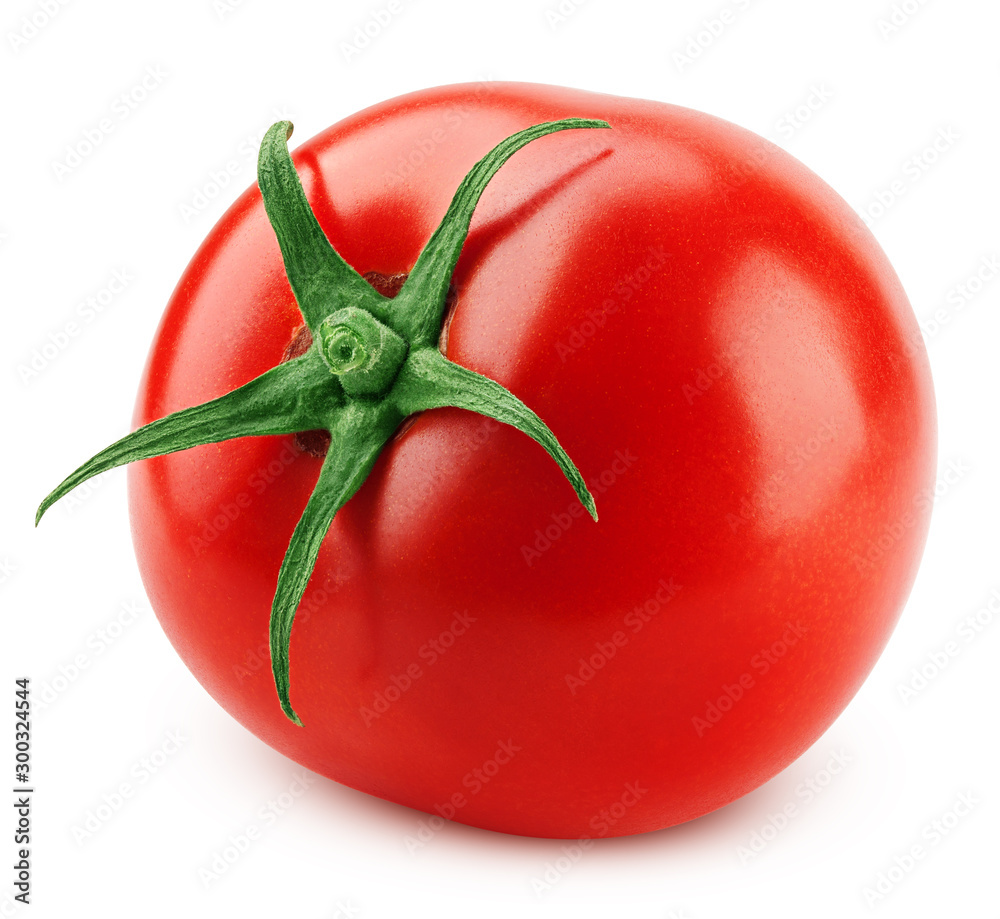 tomato isolated on white background, clipping path, full depth of field - obrazy, fototapety, plakaty 