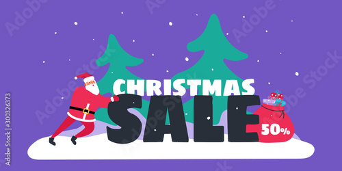 christmas sale special offer santa claus pushing word © tarikdiz