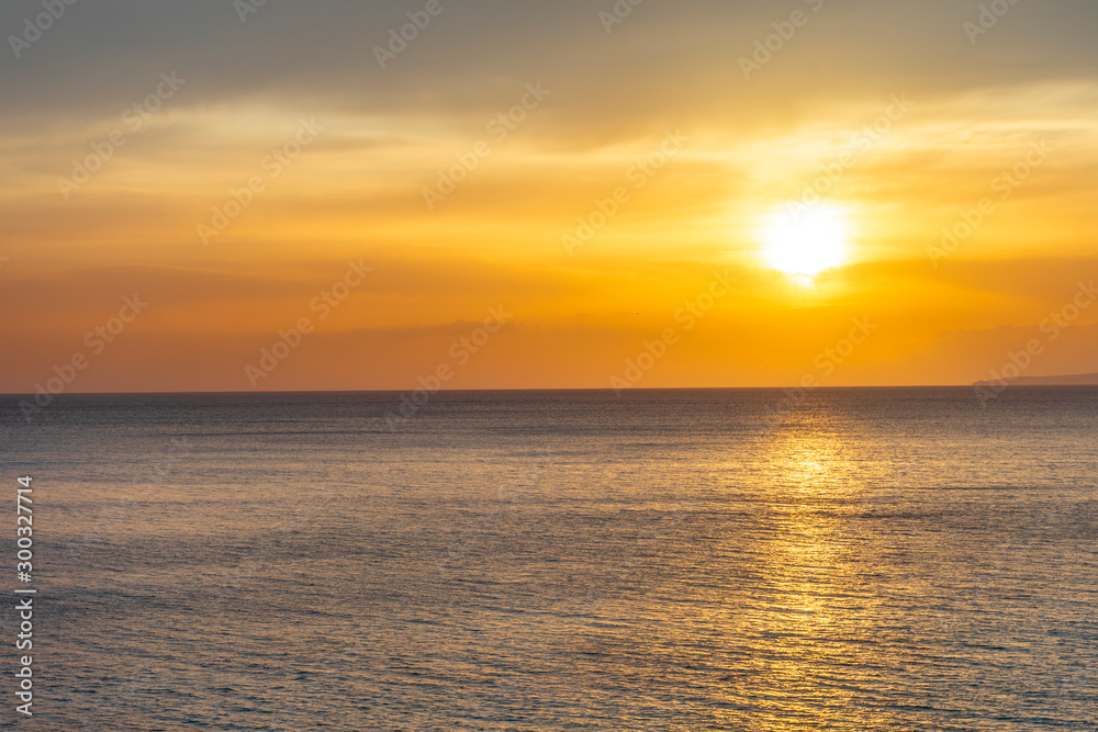 Islands landscape at sunset panorama