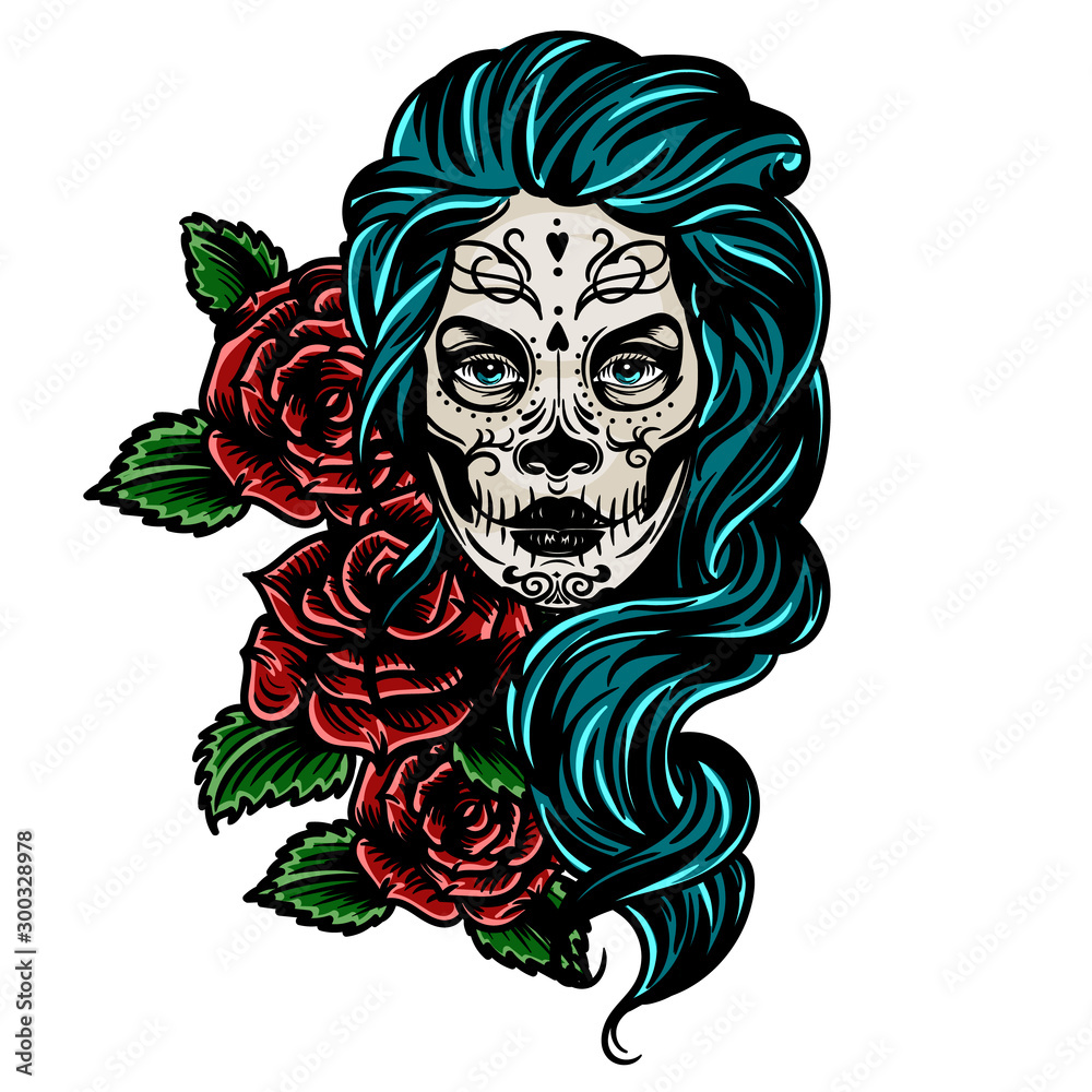 600+ Sugar Skull Woman Tattoo Stock Photos, Pictures & Royalty-Free Images  - iStock