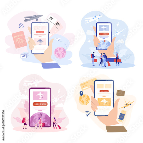 Book flight online concept. Idea of travel and tourism. Planning