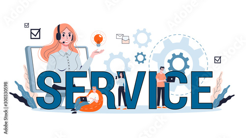 Services concept. Idea of customer support. Help clients
