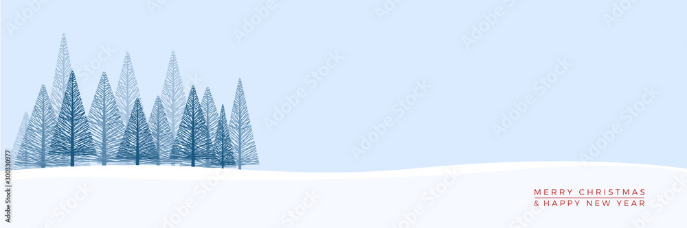 Naklejka Boże Narodzenie. Streszczenie ilustracji wektorowych. Zimowy krajobraz tło.