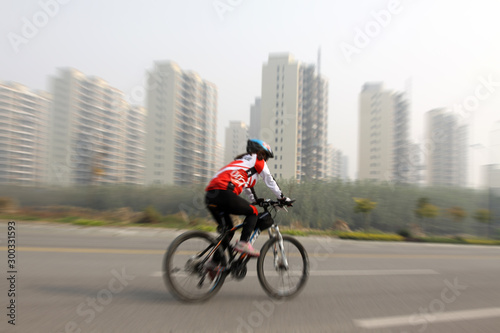 cycling race site on the road, China © YuanGeng