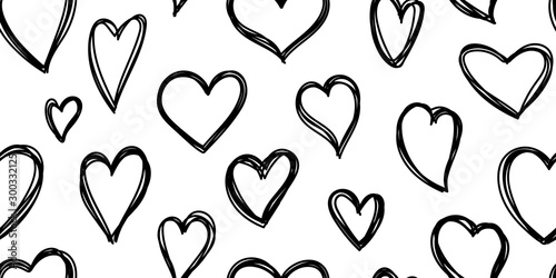 Heart love valentines day seamless pattern vector