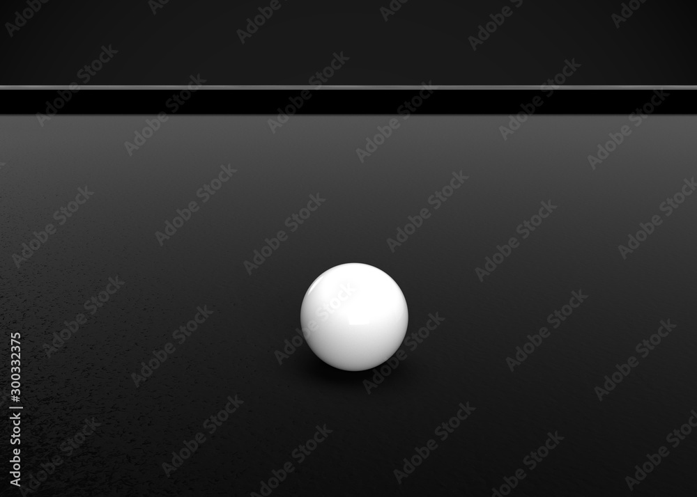 Pool Snooker Billiards White Ball Table Set Up 3D Render